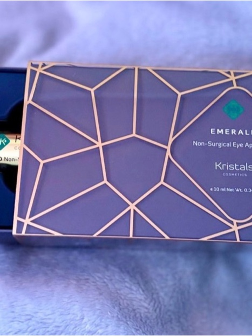 Emerald Eye Cream Compact in Purple with Gold Accents